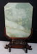 209: Chinese Jade table screen, decorated with a flower - 4