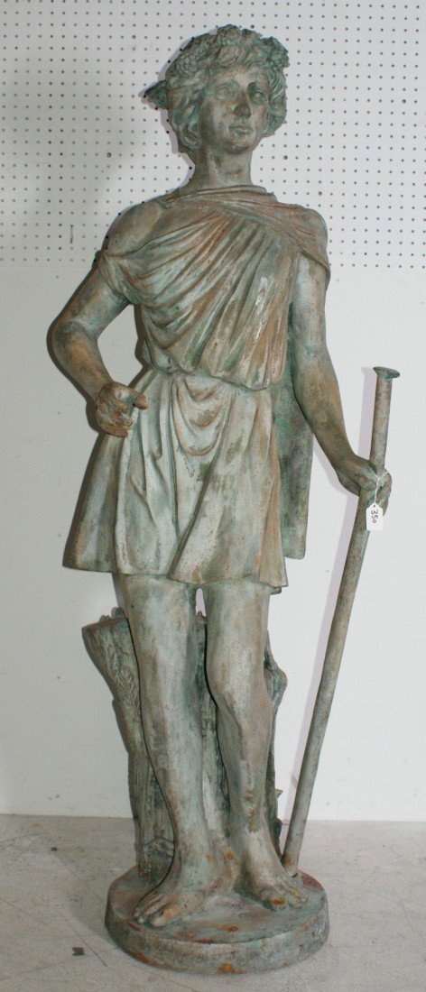 Continental School, Lifesize Garden figure of Dia: Continental School, Lifesize Garden figure of Diana the Huntress, cast iron, unsigned. H: 63"