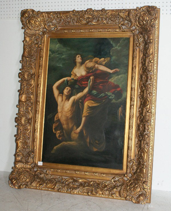 Old Master School, after Guido Reni: "Deianeira abducted by the rentaur Nessus, oil on canvas. Sight: 35" x 23"