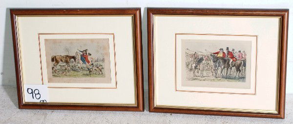 Two 19th century Fox Hunt prints. Image: 5" x 7 1/2: Two 19th century Fox Hunt prints. Image: 5" x 7 1/2"