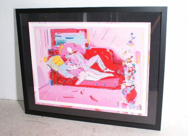 Peter Max, American b. 1937, Hand embellished lit: Peter Max, American b. 1937, Hand embellished lithograph in colors, signed and numbered 279/300. Image: 26" x 35 1/2"