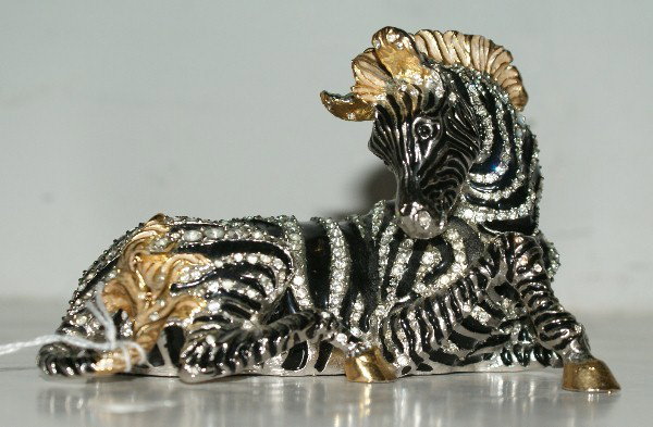 Jay Strongwater Limited Edition jeweled and lacquer: Jay Strongwater Limited Edition jeweled and lacquered Zebra, 80/300. 5"