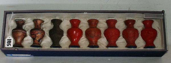 Chinese cinnabar lacquer process diorama.: Chinese cinnabar lacquer process diorama.