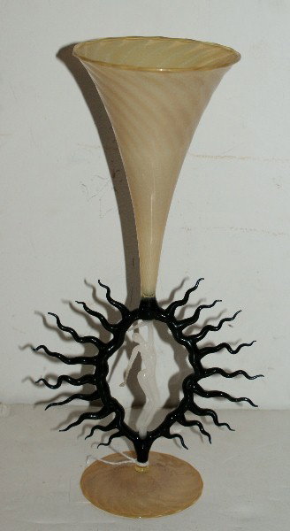 Murano Art Glass sun ray and figure glass. : H: 12 1/2"