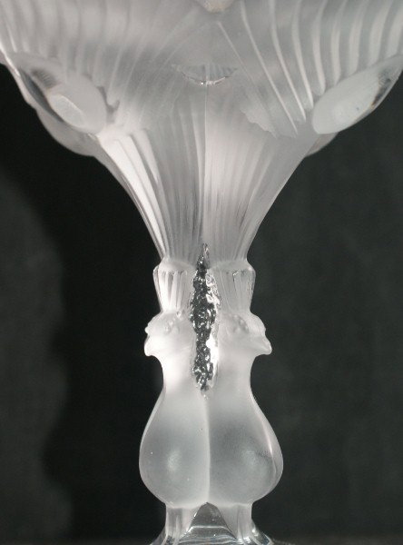 Lalique crystal Virginia Peacock compote. H: 6 1/2: Lalique crystal Virginia Peacock compote. H: 6 1/2" D: 8 1/4"