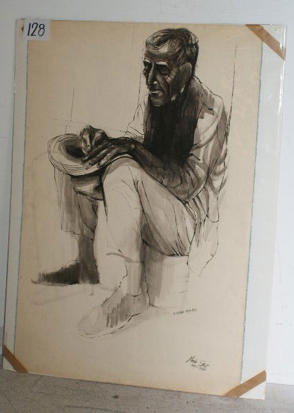 Moshe Gat,: Israel b. 1935, Avarado-Veracruz, print-woodcut, signed and dated: Moishe Gat. March 1959. Sheet size: 40" x 26"