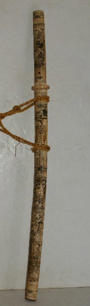 Chinese bone ivory sword.: Note: Some damage. 33 1/2"