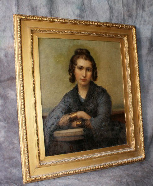 Francis Bicknell Carpenter, American 1830-1900, oil: Francis Bicknell Carpenter, American 1830-1900, oil on panel, Portrait of a Lady, signed right middle. Sight: 26 1/2" x 21 1/2"