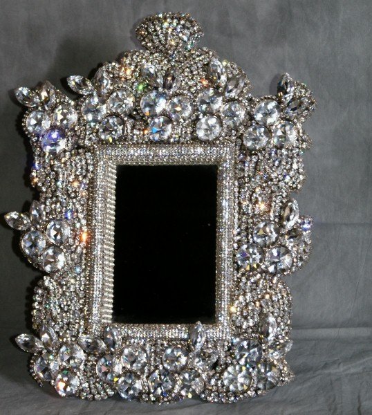 Glass table top mirror by: b.b.Simon: Glass table top mirror by: b.b.Simon H:15" W:12.75"