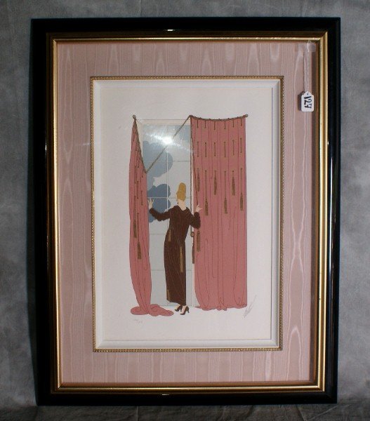 Erte lithograph number 176 of 300 pencil signed l: Erte lithograph number 176 of 300 pencil signed lower right. H:35" W:27.5".