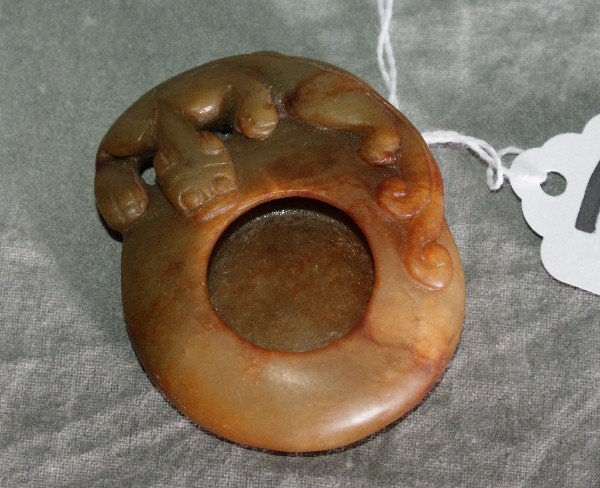 Chinese jade brush washer. L:2.5".: Chinese jade brush washer. L:2.5".