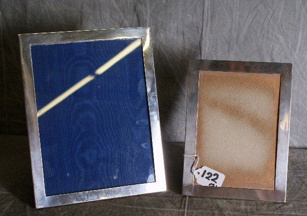 2 Sterling silver picture frames. Largest is H: 10: 2 Sterling silver picture frames. Largest is H: 10" W:8" smallest is H:8" W:6"
