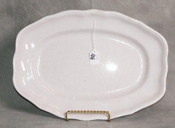 White ironstone platter. L:17.5" W:12.5": White ironstone platter. L:17.5" W:12.5"
