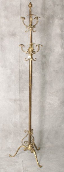 19th C Brass coat rack: 19th C Brass coat rack. H:76"