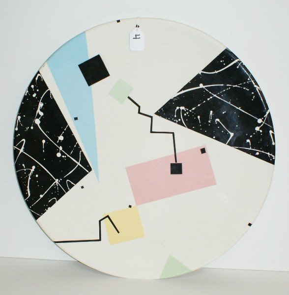 Modern porcelain charger signed Rita Duvall and dated: Modern porcelain charger signed Rita Duvall and dated 1984. D:20.25"