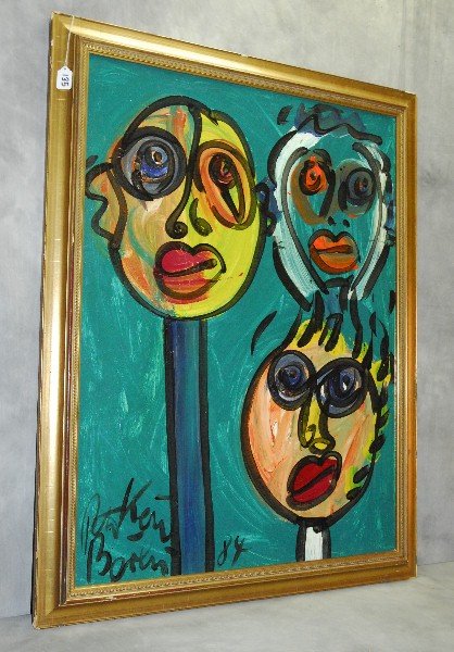 Peter Keil oil on canvas signed and dated '84. Site: Peter Keil oil on canvas signed and dated '84. Site Size H:40" W:30"