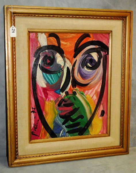 Robert Peter Keil (1942-) oil on panel titled "Truth in: Robert Peter Keil (1942-) oil on panel titled "Truth in Colors" comes with certificate of Authenticity by the artist. Site Size H:18" W:14.25"