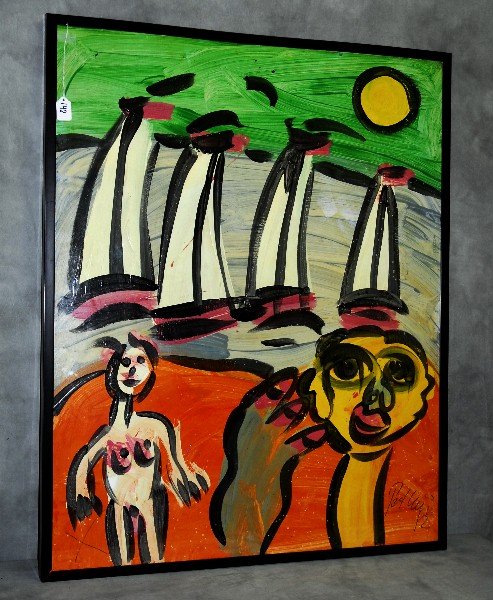 Peter Robert Keil (1942-) oil on board signed lower: Peter Robert Keil (1942-) oil on board signed lower right. Site Size H:39.75" W:31.75"