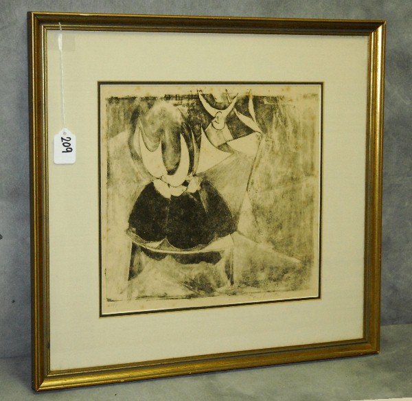 Fred Albert woodblock print signed and numbered 2: Fred Albert woodblock print signed and numbered 2