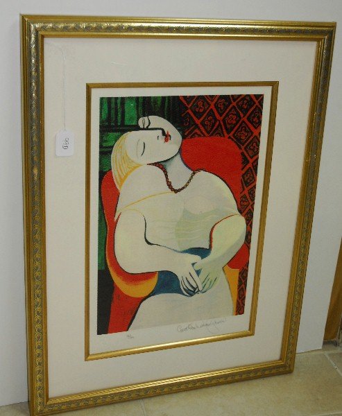 Domain Picasso lithograph numbered 78/500 and signed: Domain Picasso lithograph numbered 78/500 and signed \"Collection domain picasso\" Site size H:18\" W:12\"