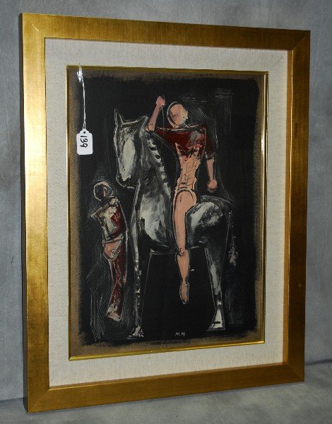 Marino Marini (1901-1980) abstract oil on board . Site: Marino Marini (1901-1980) abstract oil on board . Site size H:19.5" W:14.5"