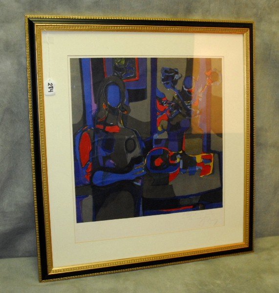 Marcel Mouly (1918-2008) Lithograph in colors pencil: Marcel Mouly (1918-2008) Lithograph in colors pencil signed and titled. Site size H:20.25" W:18.25"