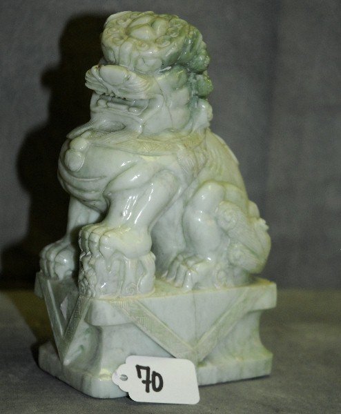 Chinese hardstone figure of foodog. H:7.5": Chinese hardstone figure of foodog. H:7.5"