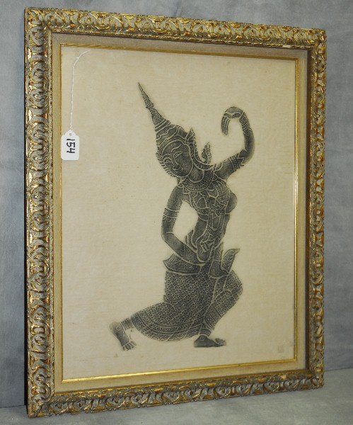 Thailand framed temple rub. H:23.5" W:19.75": Thailand framed temple rub. H:23.5" W:19.75"
