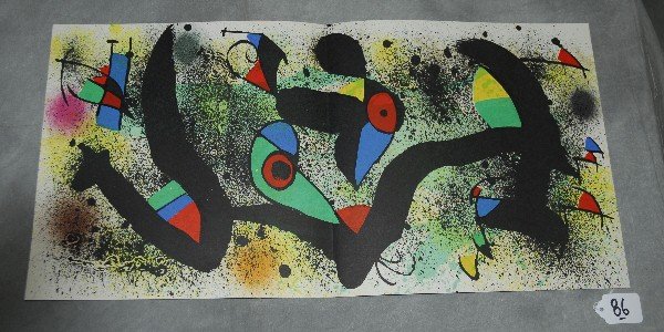 Joan Miro lithograph. H:11" W:22.25" from the Maeght: Joan Miro lithograph. H:11" W:22.25" from the Maeght Editeur book 1960 and 1970edition.
