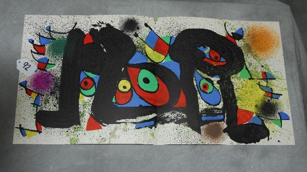 Joan Miro lithograph. H:11" W:22.25". From the Maeght: Joan Miro lithograph. H:11" W:22.25". From the Maeght Editeur book 1960 and 1970edition.