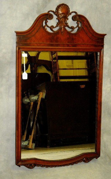 Mahogany mirror. H:43.25" W:25": Mahogany mirror. H:43.25" W:25"