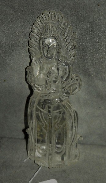 Chinese crystal figure of Buddha. H:7.5": Chinese crystal figure of Buddha. H:7.5"