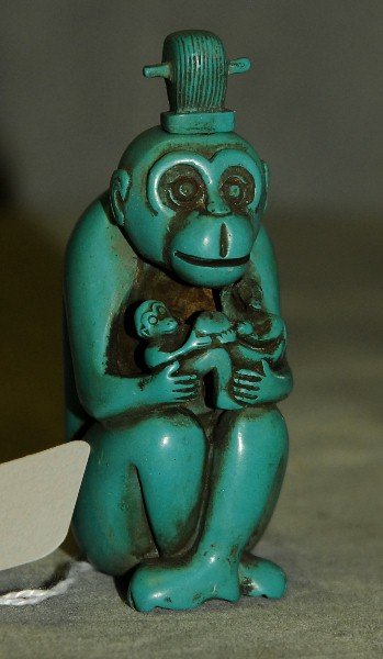 Chinese figural monkey snuff bottle. H:3.5" (1 of 2)