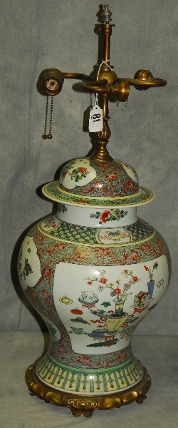 Antique Chinese Famille Verte porcelain covered ginger (1 of 9)