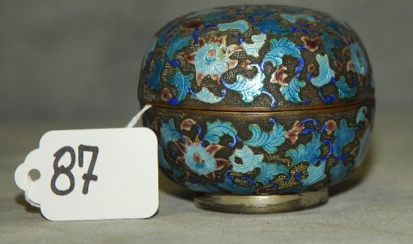 Antique Chinese silver and enamel decorated round (1 of 5)