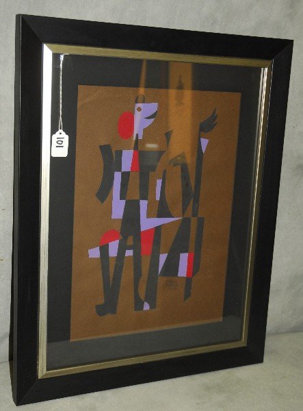 Carlos Merida ( Guatemalan, 1895-1984) mixed media on (1 of 4)