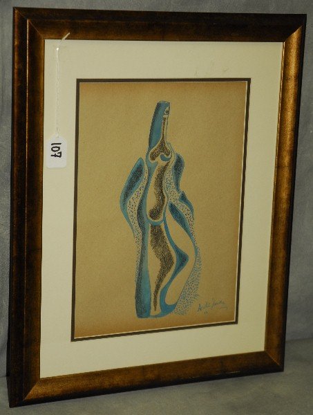 Alexander Archipenko (1887-1964) mixed media on paper (1 of 3)