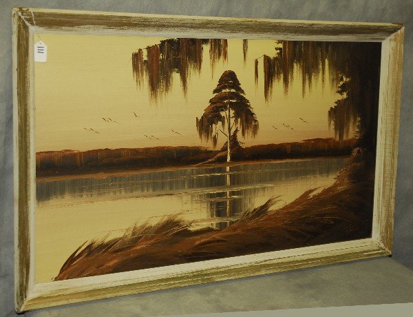 James Gibson. Florida Highwaymen oil on board signed: James Gibson. Florida Highwaymen oil on board signed lower right. Site size H22" w:38"