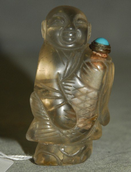 Chinese rock crystal snuff bottle. H:2.5": Chinese rock crystal snuff bottle. H:2.5"