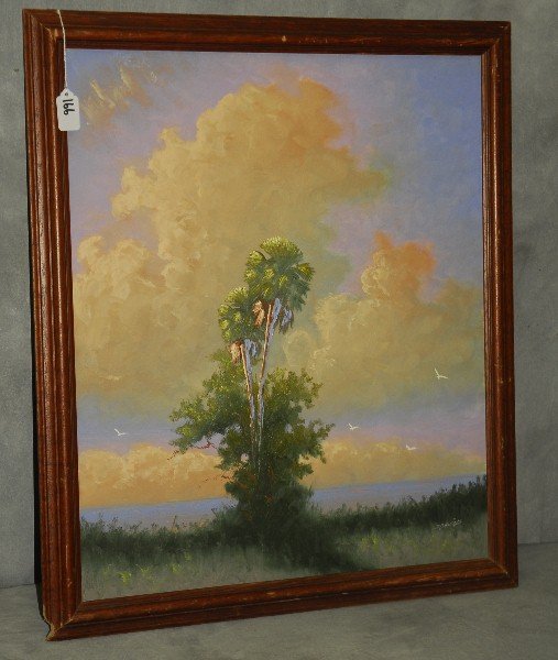 Johnny Daniels Florida Highwaymen artist oil on canvas: Johnny Daniels Florida Highwaymen artist oil on canvas signed lower right. Site size H:24" W:20"