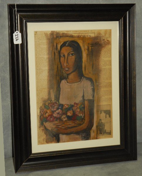 Alfredo Ramos Martinez (1871-1946) oil on newspaper (1 of 3)