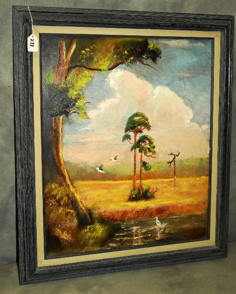 Hezekiah Baker Florida Highwaymen artist oil on board (1 of 3)