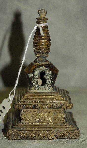 Antique Thai bronze censor.: Antique Thai bronze censor. H:5" W:2.75" D:2.75"