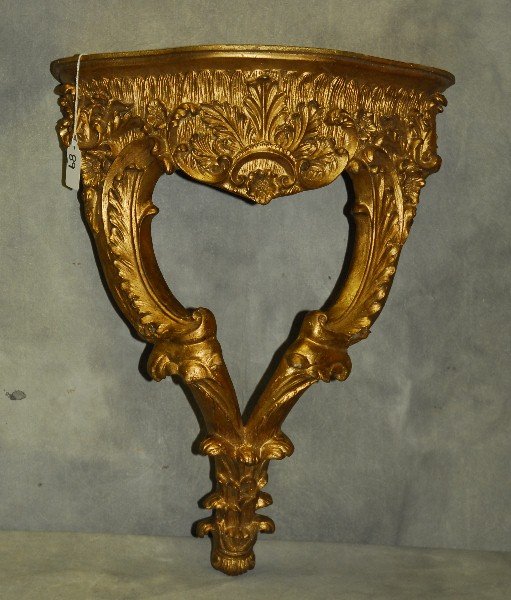 Italian carved giltwood wall bracket. H:20" W:15" (1 of 2)