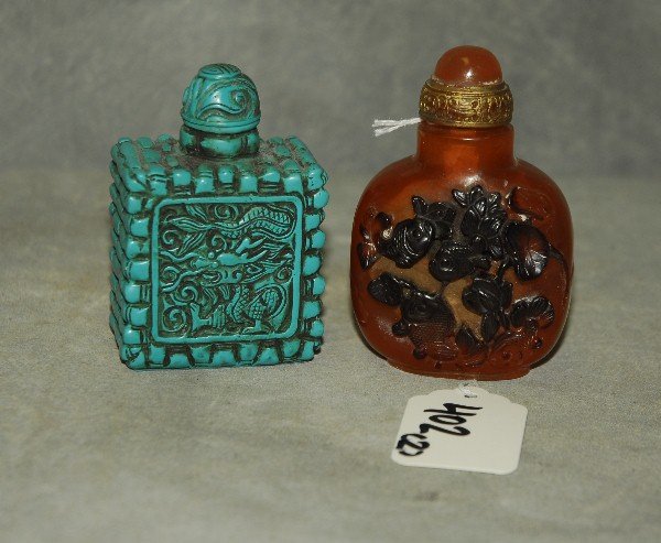 2 Chinese snuff bottles. H:3" (1 of 1)