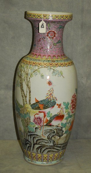 Large Chinese republic period porcelain vase marked on (1 of 5)