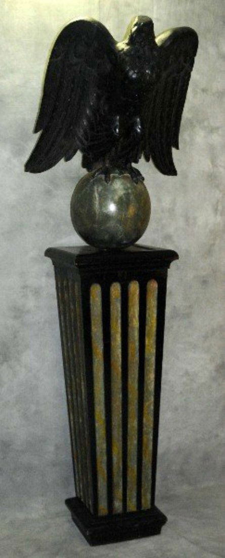 American folk art life size carved wood eagle resting (1 of 5)