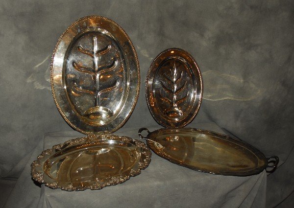 Four silverplate pieces including 2 well-n-tree, a two (1 of 2)