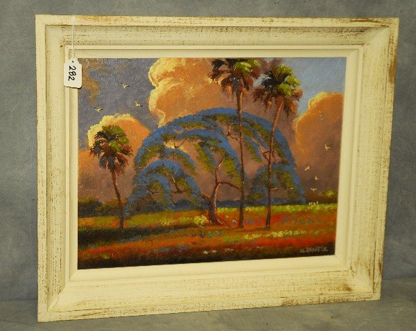 Florida Highwaymen painting oil on board by W. Daniels (1 of 2)