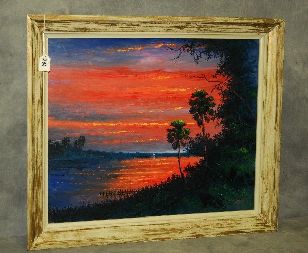 Florida Highwaymen painting oil on panel by J.Daniels (1 of 2)